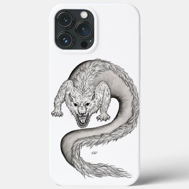 Wolfdragon Schwarzweiß-Design Case-Mate iPhone Hülle (Rückseite)