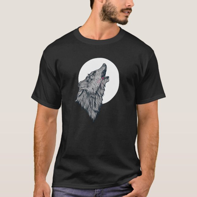 Wölfe am Mond 3 T-Shirt (Vorderseite)