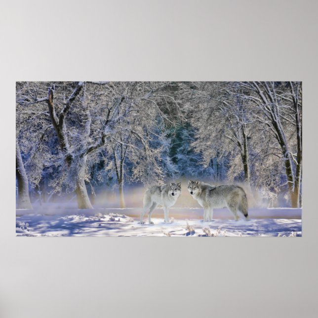 Wölfe aus Gelbstein Poster (Vorne)