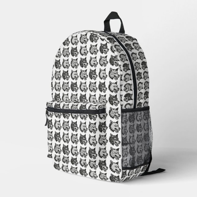 Wölfe Bedruckter Rucksack (Rückseitige Ecke Rechts)