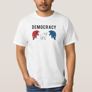 Wölfe der Demokratie-zwei und ein Lamm T-Shirt