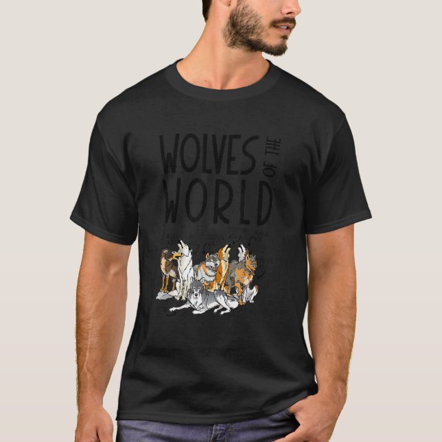 Wölfe der weltweit lebenden Waldtiere Jäger T-Shirt (Vorderseite)