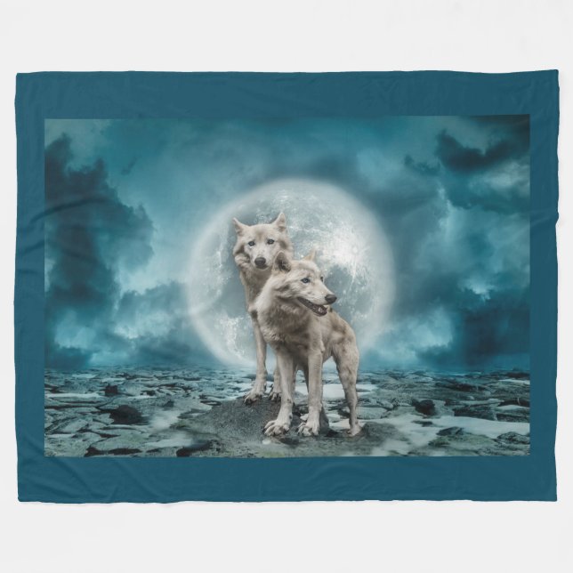 Wölfe Fleecedecke (Vorderseite (Horizontal))