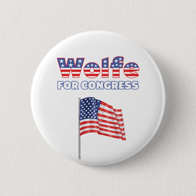 Wolfe für Kongress-patriotische amerikanische Button (Vorderseite)