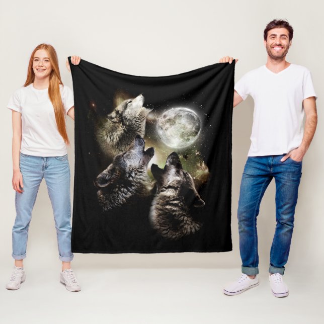 Wölfe heulen Vollmond Fleecedecke (Beispiel)