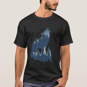 Wölfe heulen vor dem Mond und Waldwolf wi T-Shirt