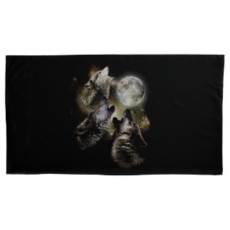 Wölfe Howling Full Moon King Size Kissenbezug
