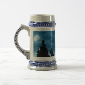 Wölfe im Mondlicht Bierglas