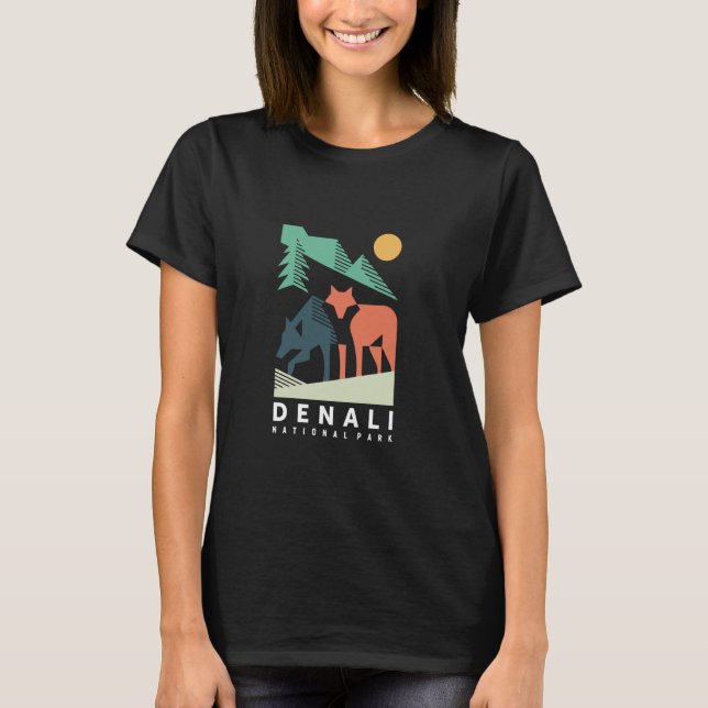 Wölfe im Wald-Denali-Nationalpark Alaska T T-Shirt (Vorderseite)