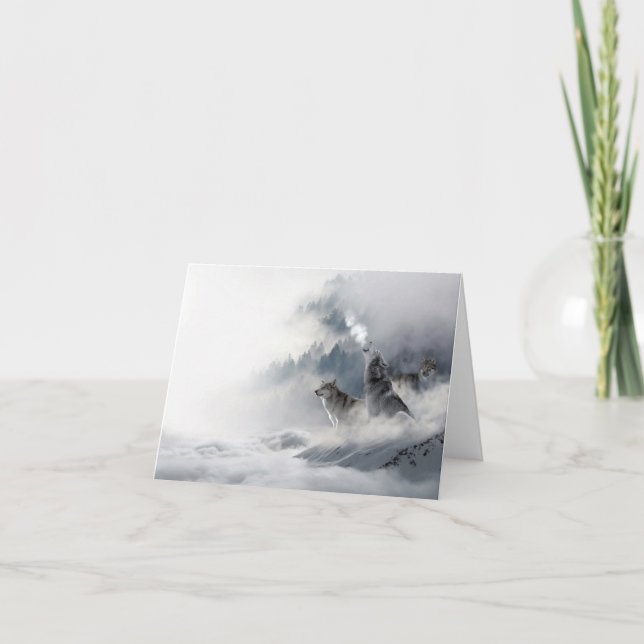 Wölfe im Winter Grußkarten-Leere Karte (Vorderseite)