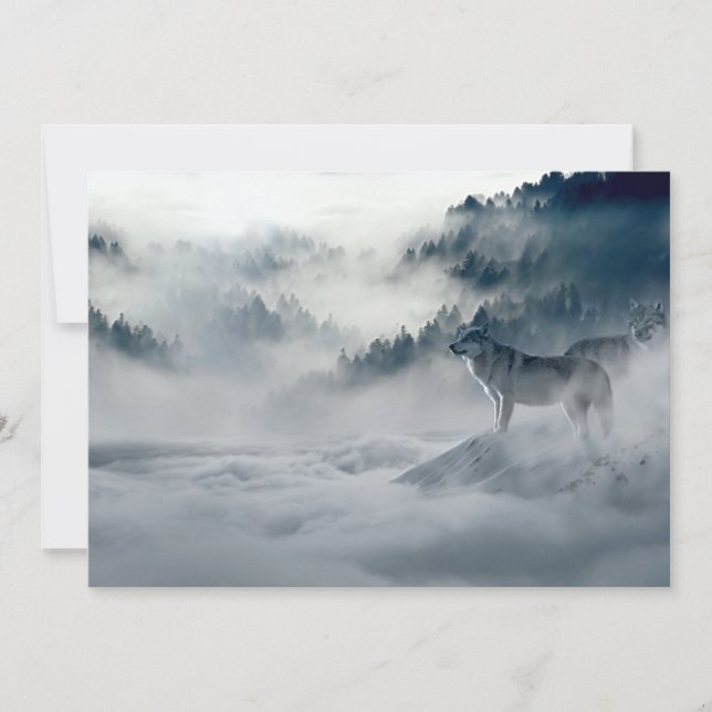 Wölfe in der schneebedeckten Winterlandschaft (Vorderseite)