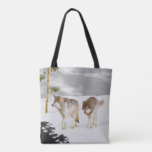 Wölfe in der Schneemalerei - Original Wildlife Art