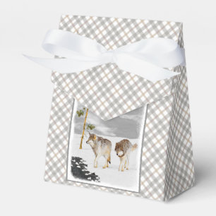 Wölfe in der Schneemalerei - Original Wildlife Art Geschenkschachtel