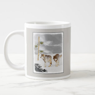 Wölfe in der Schneemalerei - Original Wildlife Art Jumbo-Tasse