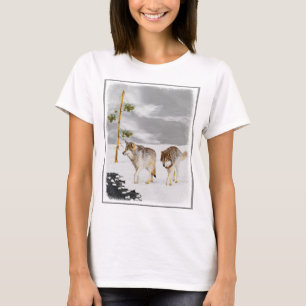 Wölfe in der Schneemalerei - Original Wildlife Art T-Shirt