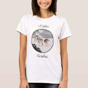 Wölfe in der Schneemalerei - Original Wildlife Art T-Shirt