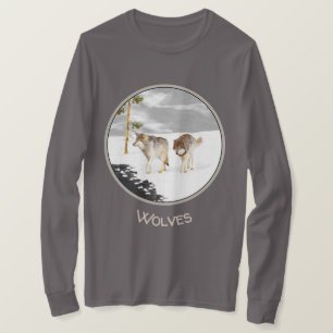 Wölfe in der Schneemalerei - Original Wildlife Art T-Shirt