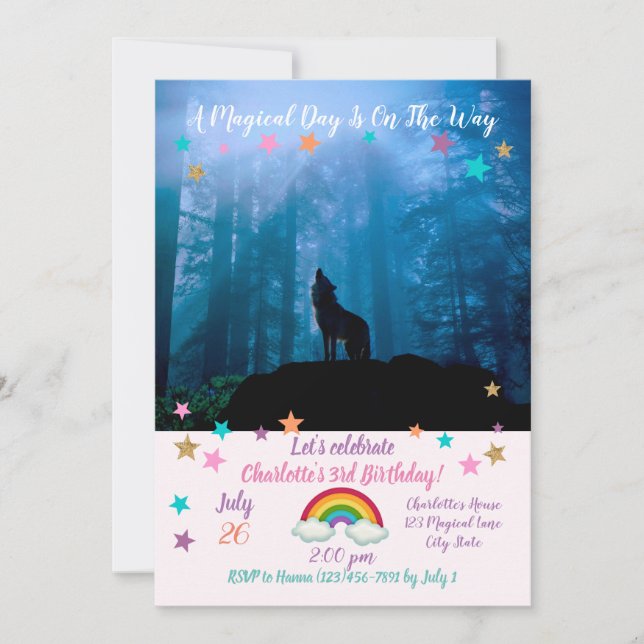 Wölfe in der Wildnis Einladung (Vorderseite)