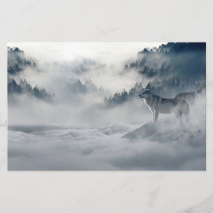 Wölfe in einer Winterlandschaft Briefpapier
