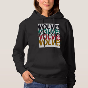 Wölfe Lehrer Schule Sport Fan Teamgeist Gebleicht Hoodie