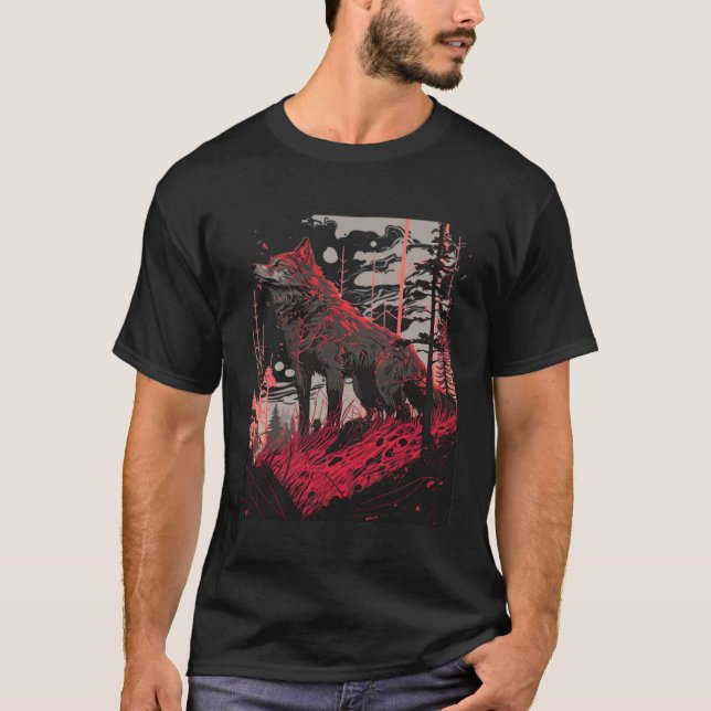Wölfe Männer Frauen Kinder 9 T-Shirt (Vorderseite)