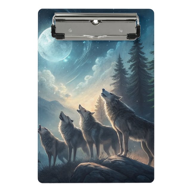 Wölfe Mini Klemmbrett (Vorderseite)