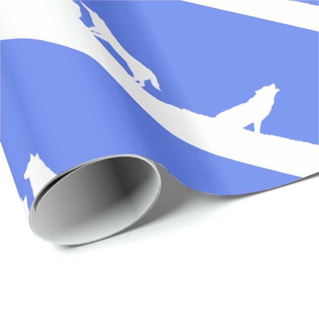 Wölfe mit Schneedeckenpapier Geschenkpapier (Rolleneckpunkt)