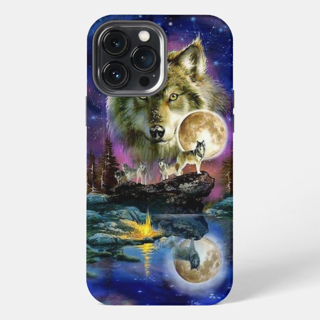Wölfe und Moon Case-Mate iPhone Case Hülle (Rückseite)