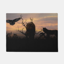 Wölfe und Raven Fußmatte