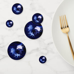 Wölfe und Raven mit Vollmond Konfetti