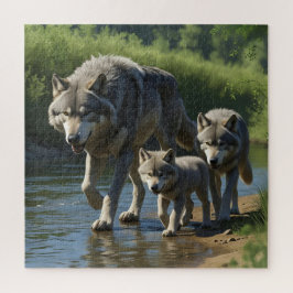 Wölfe und Welpen - Tierpuzzle Puzzle