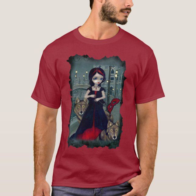 Wölfe Venedig gotischen Vampire-Fee Shirts (Vorderseite)