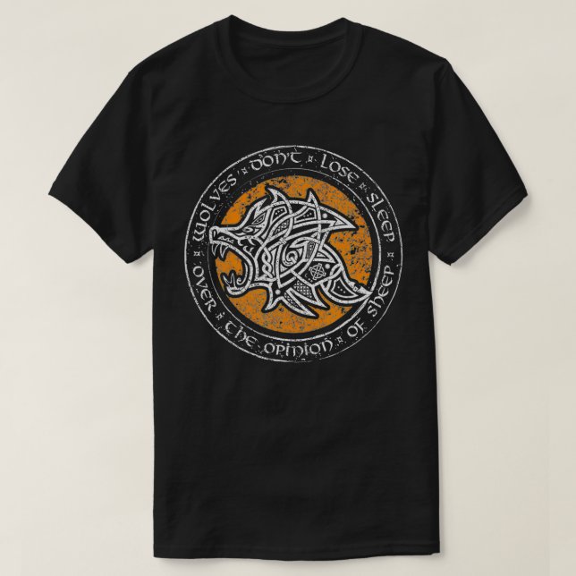 Wölfe verlieren nicht Schlaf Fenrir Celtic Art Vik T-Shirt (Design vorne)