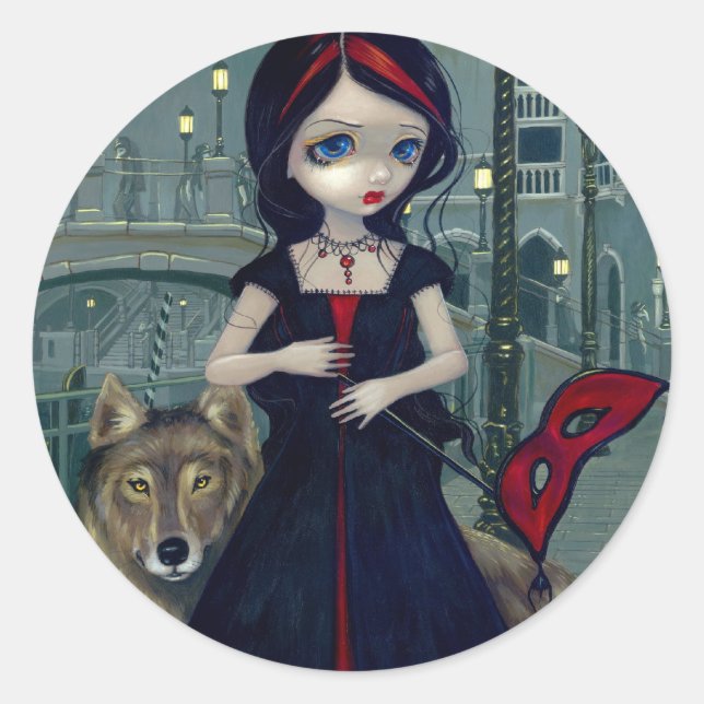 "Wölfe von Venedig"-Aufkleber Runder Aufkleber (Vorderseite)