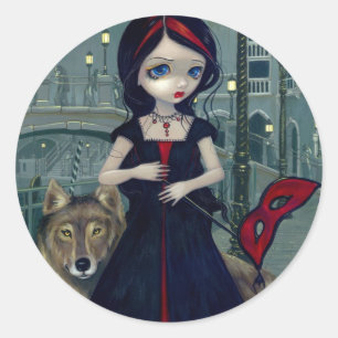 "Wölfe von Venedig"-Aufkleber Runder Aufkleber