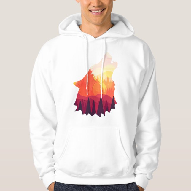 Wölfe zeichnend hoodie (Vorderseite)