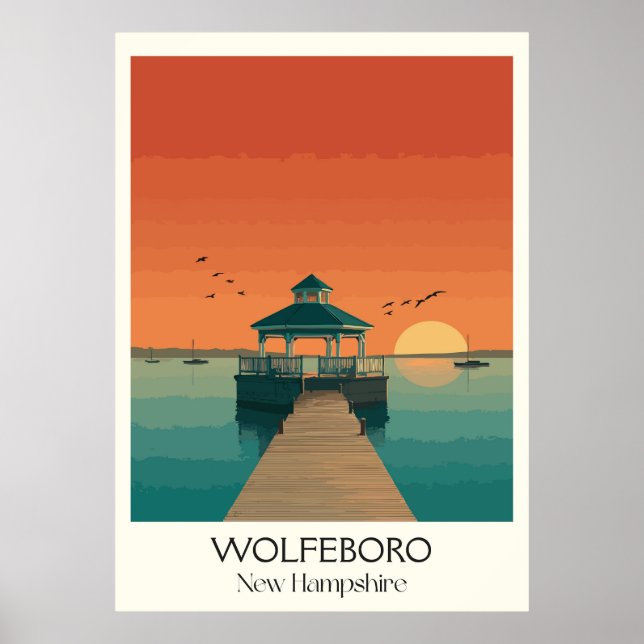 Wolfeboro New Hampshire Seeblick bei Sonnenunterga Poster (Vorne)