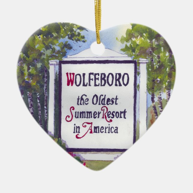 Wolfeboro NH Welcome Sign Keramik Ornament (Vorne)