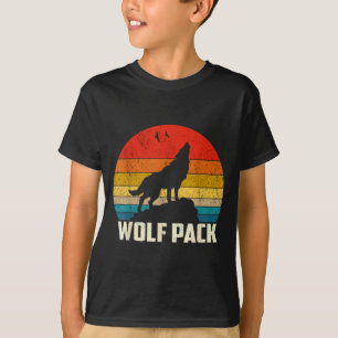 Wolfel Rudel heulende Wölfe Liebhaber Vintage-Sonn T-Shirt