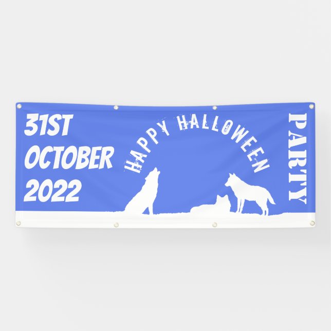 Wolfen im Schnee, glückliches Halloween-Banner Banner (Horizontal)