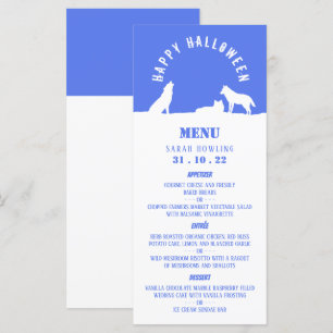 Wolfen im Schnee, glückliches Halloween Menükarte