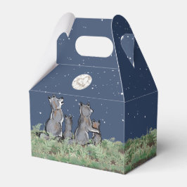 Wolfen Wolf Howling am Mond, Night Stars Animal Geschenkschachtel