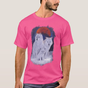 Wolffamilie in Schneewölfen Tierart T-Shirt