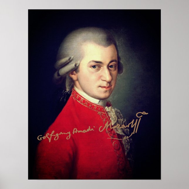 Wolfgang Amadeus Mozart 1819 mit Unterschrift Poster (Vorne)