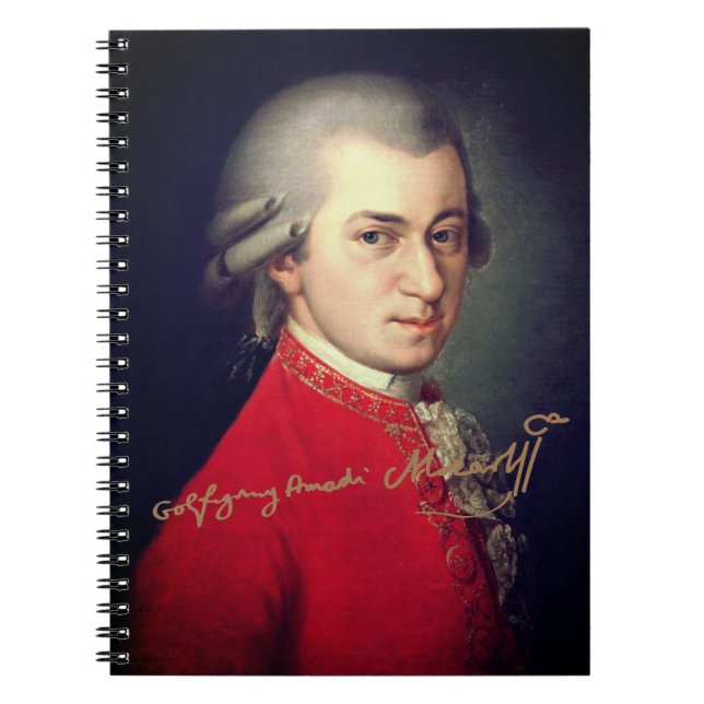Wolfgang Amadeus Mozart 1819 with signature Notizblock (Vorderseite)