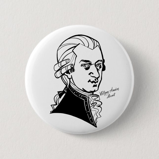 Wolfgang Amadeus Mozart Button (Vorderseite)