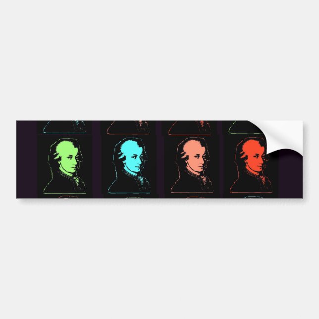 Wolfgang Amadeus Mozart-Collage Autoaufkleber (Vorne)