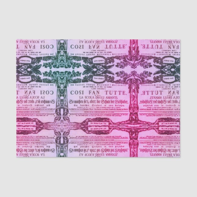 Wolfgang Amadeus Mozart Herz Oper Cosi Fan tutte Seidenpapier (Vorderseite)
