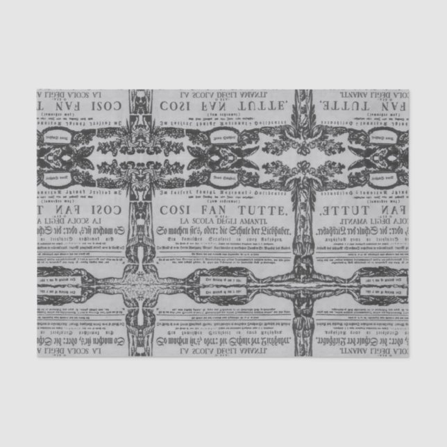 Wolfgang Amadeus Mozart Herz Oper Cosi Fan tutte Seidenpapier (Vorderseite)