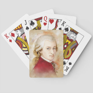 Wolfgang Amadeus Mozart im Aquarell Stil Spielkarten